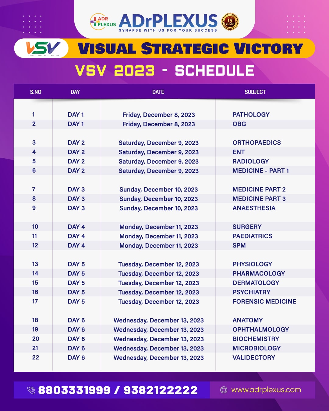 schedule